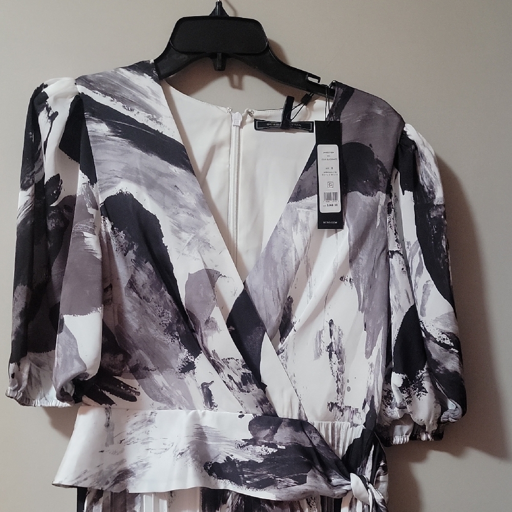 BCBGMaxAzria Monochrome Brushstroke Blouse
